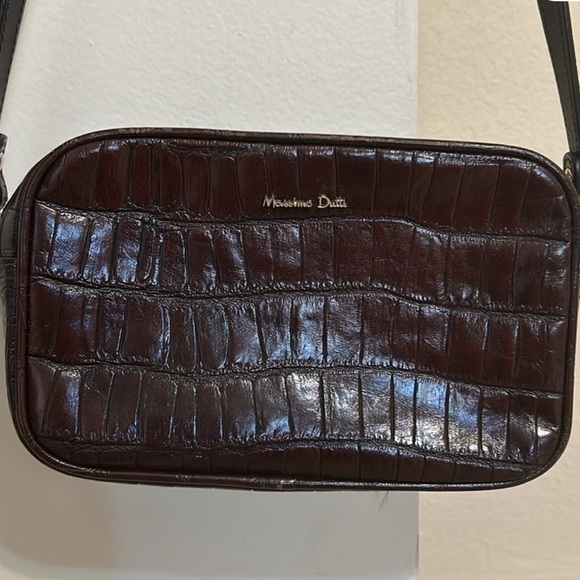 Massimo Dutti Croc Embossed Crossbody - Picture 1 of 4